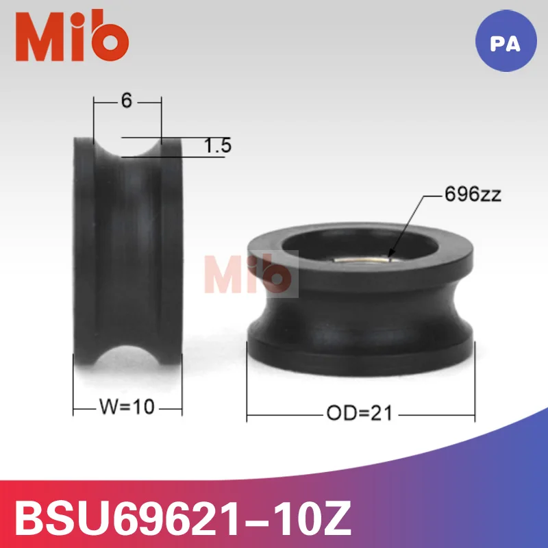 1 шт./лот u GROOVE black nylon roller wheel 696zz подшипник для ящика холодильника 6*21*10 мм мини
