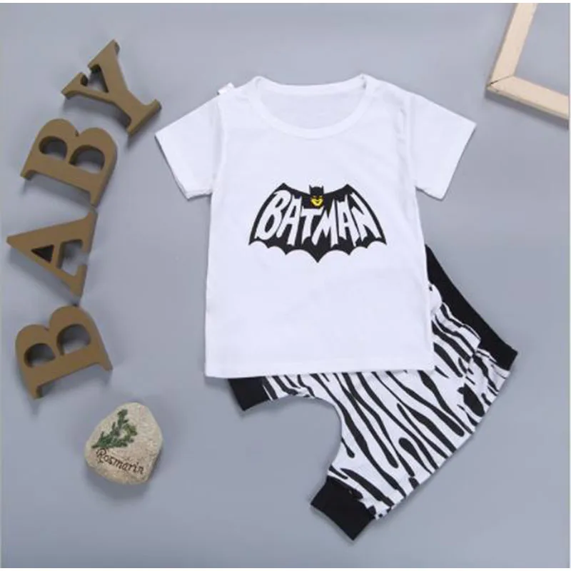 Brand Toddler Newborn Baby Boy Clothes 2018 Summer Children Boys Cartoon Kids Korean Clothing Set Tshit+Pants Cotton |