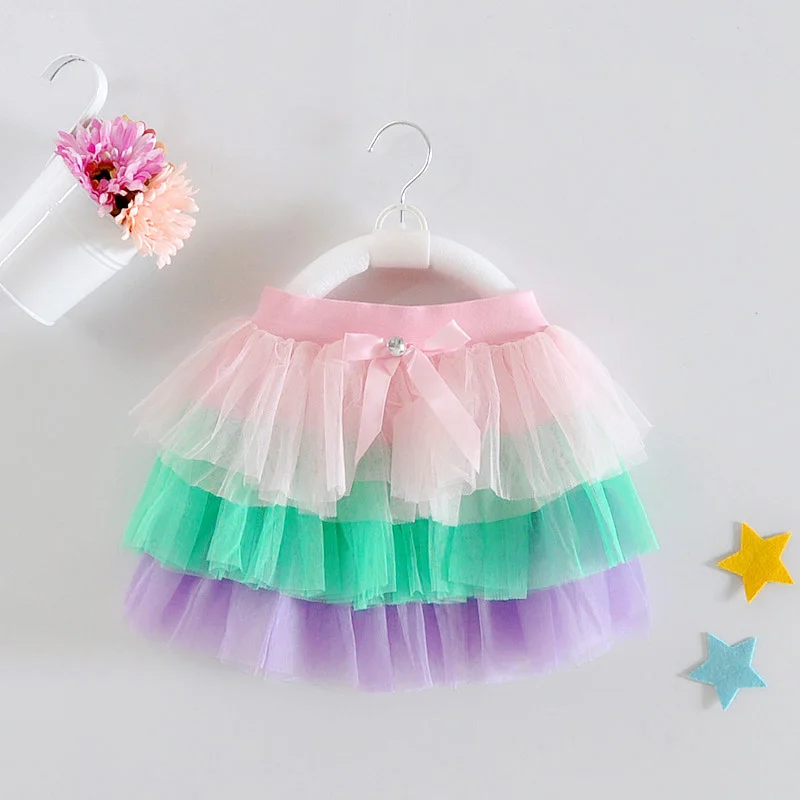 Многослойная мини-юбка-пачка для девочки 1 год розовый Vestido 2017 милая детская