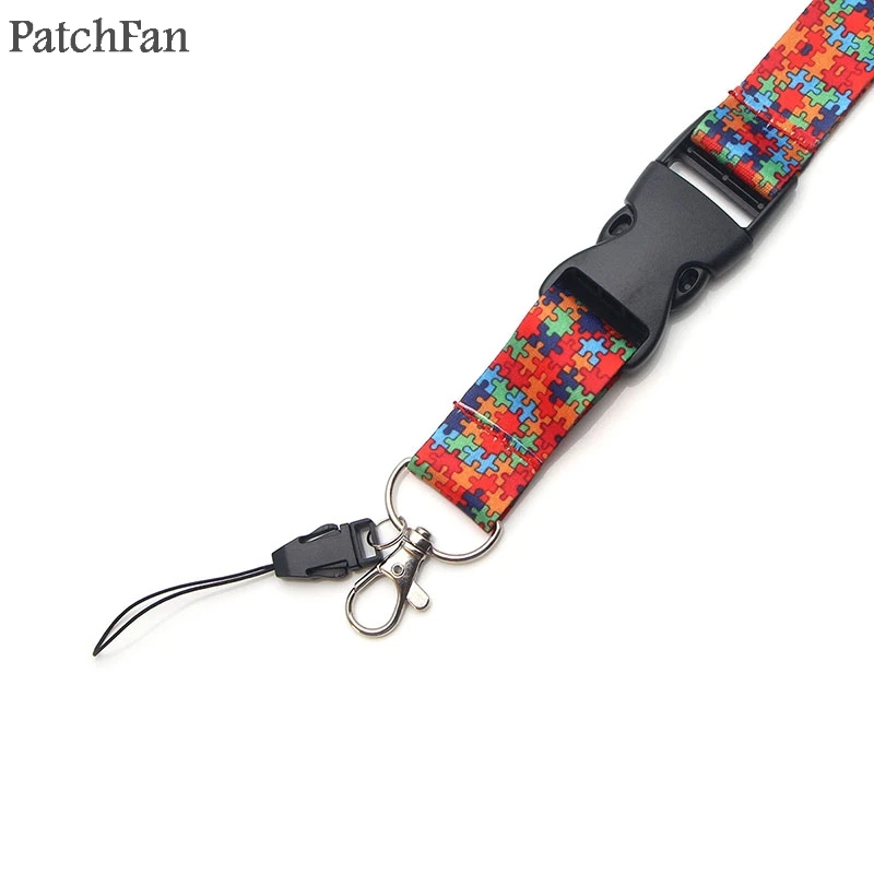 Patchfan аутизма осведомленности головоломки шнурки для ключей в ремешки на шею