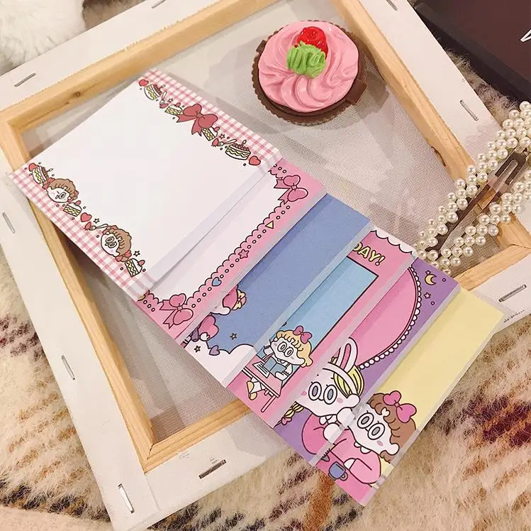 Coloffice 2 шт./компл. корейский милая девушка блокнот Kawaii N раз заметки студентов канцелярские бумага закладки для школьных учебников поставки