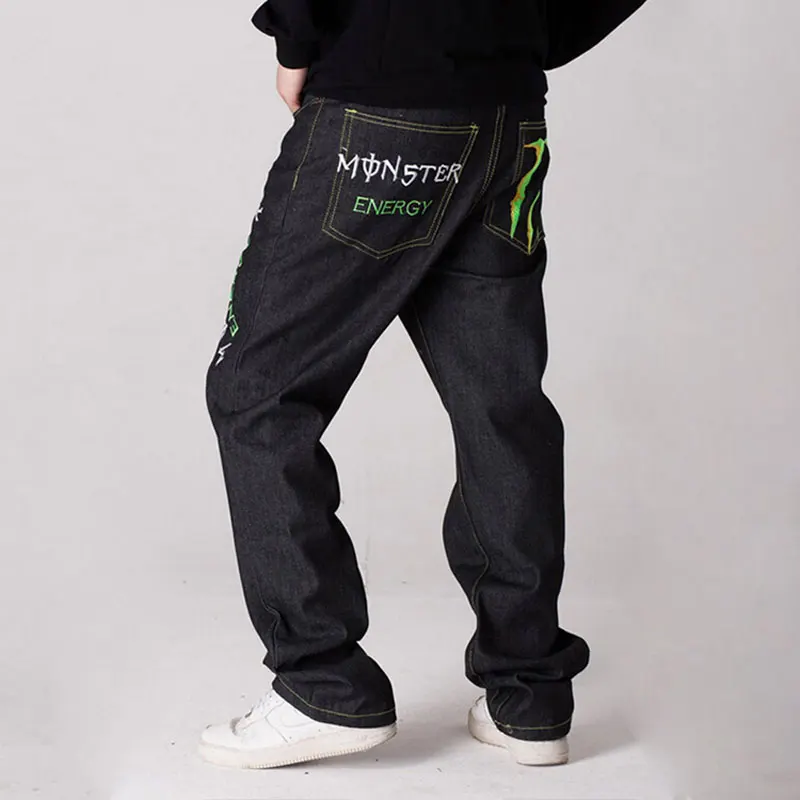Прямые джинсы в стиле хип-хоп штаны для скейтборда шаровары мужские бесплатная