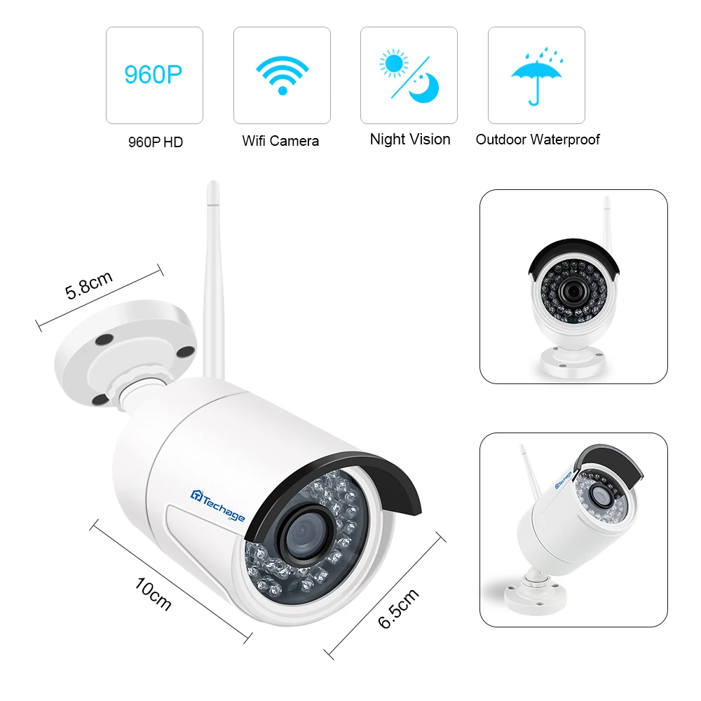 Techage 8CH Беспроводной Wifi 12 дюймов ЖК дисплей монитор сетевое записывающее