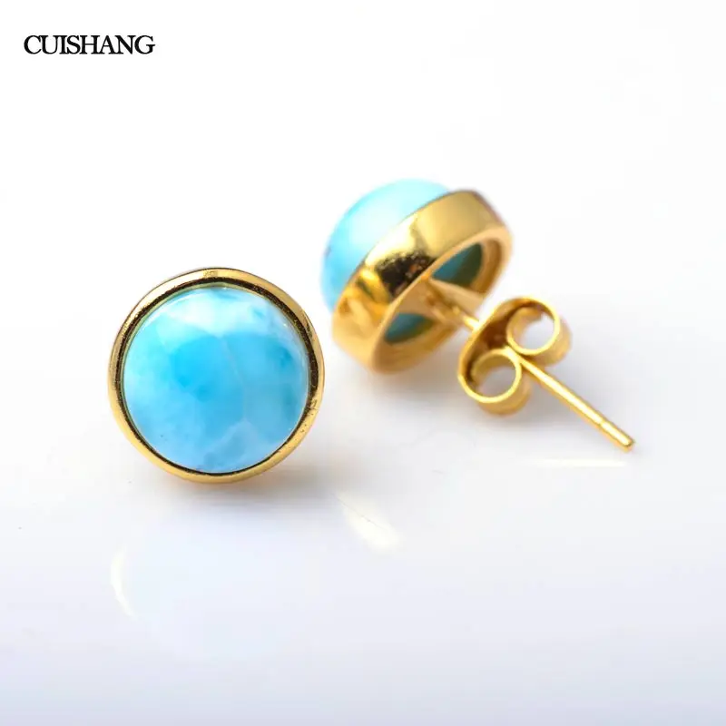 Женские серьги-Ларимар CSJ модные и короткие серьги синего цвета из натурального