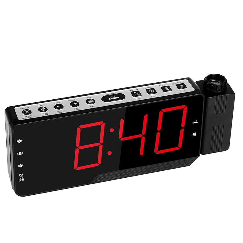 Часы Будильник FM радио Повтор таймер Температура 180 градусов стол настенные часы