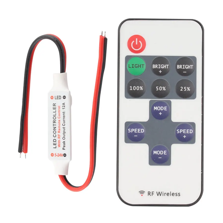 DC 5 V 24 LED RF беспроводной мини пульт дистанционного управления диммер для