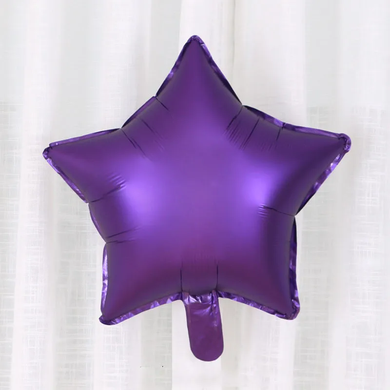 Purple Star 1 шт. 18 дюймов Сердце Звезда металлик матовое сердце гелиевый воздух воздушный шар из фольги шары для свадьбы и дня рождения вечерние украшения для детского душа - Цвет: Purple Star