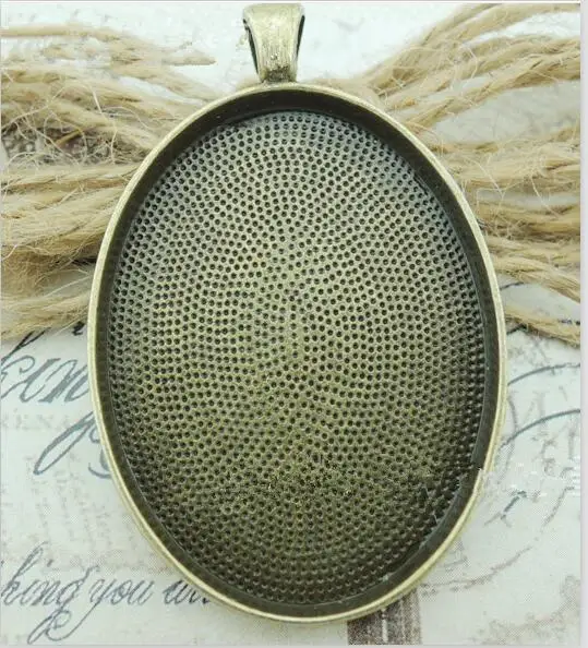 10 шт. античный серебряный тон/бронзовая овальная рамка базовой настройки лоток