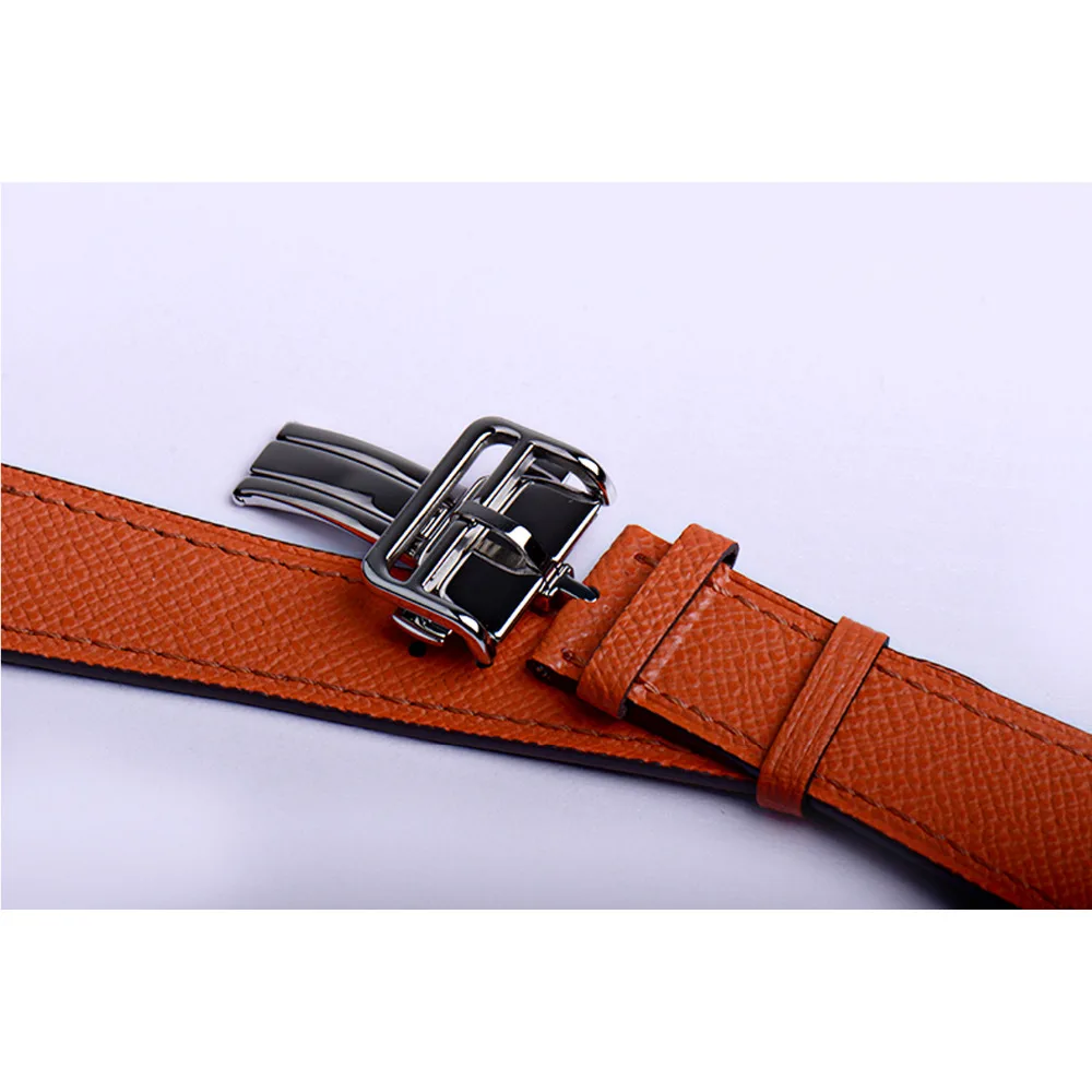 Ремешок из натуральной кожи с металлической пряжкой бабочкой для apple watch iwatch series