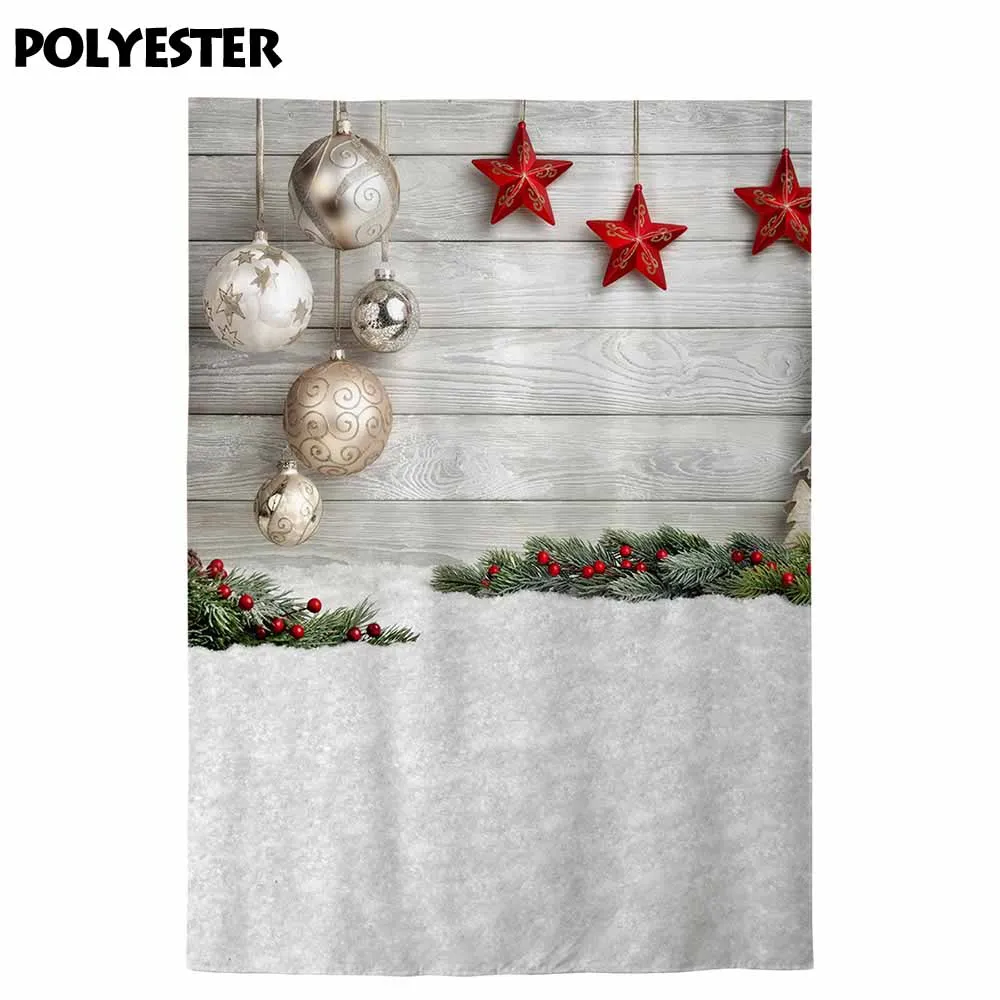 Фоны Funnytree для Рождества дерево фотографическая студия снег зимние яйца звезды украшения листья фото задний план фотозона винил.