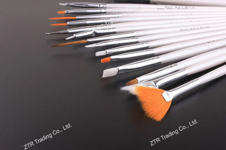 15 шт. набор ручек и кистей для дизайна ногтей кисть инструментов акриловое