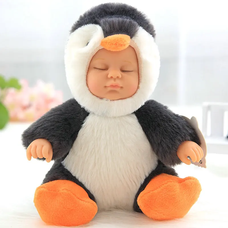 penguin 17 см 28 см горячие игрушки кукла возрожденная Спящая девочка в стиле японского аниме Тоторо костюмная поверхность для создания принта для детей - Цвет: penguin