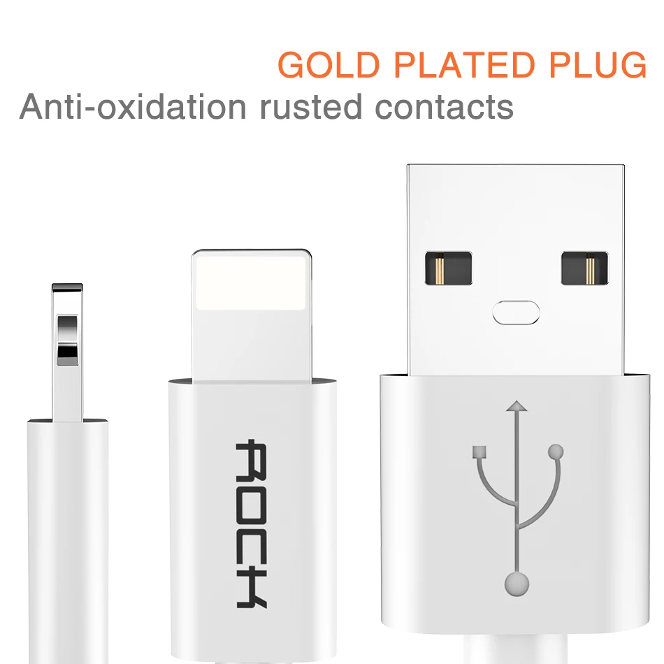 3 шт. в упаковке, ROCK, USB кабели для мобильных телефонов, для iPhone, 2.4A, кабель для быстрой зарядки, для iPhone, зарядное устройство, шнур для синхронизации данных, для iPhone X, iPad
