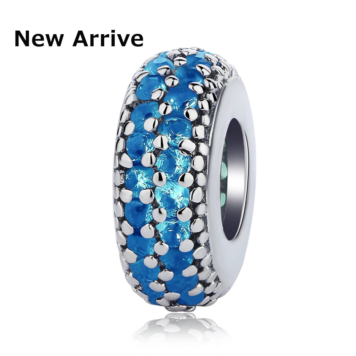 light blue Аутентичные серебряные бусины 925 пробы вдохновляющие прозрачные CZ бусины из циркония DIY Подвески подходят к оригинальным браслетам Pandora ювелирные изделия - Цвет: light blue