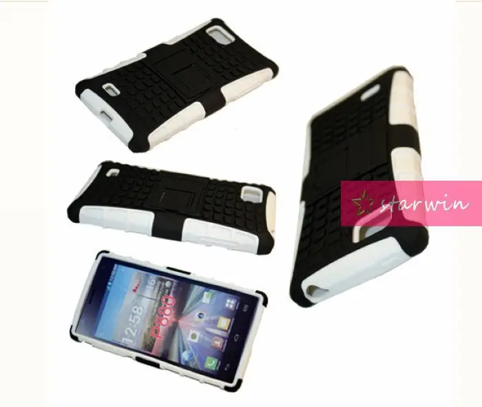 Wholesale 8 color Robot Hybrid 2 in 1 TPU PC Case for LG Optimus 4X HD P880 Spider-Man with Stand Holder cover 100pcs/lot free |