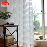 modern striped tulle curtains for living room white voile short sheer curtains for bedroom window treatment single panel kitchen