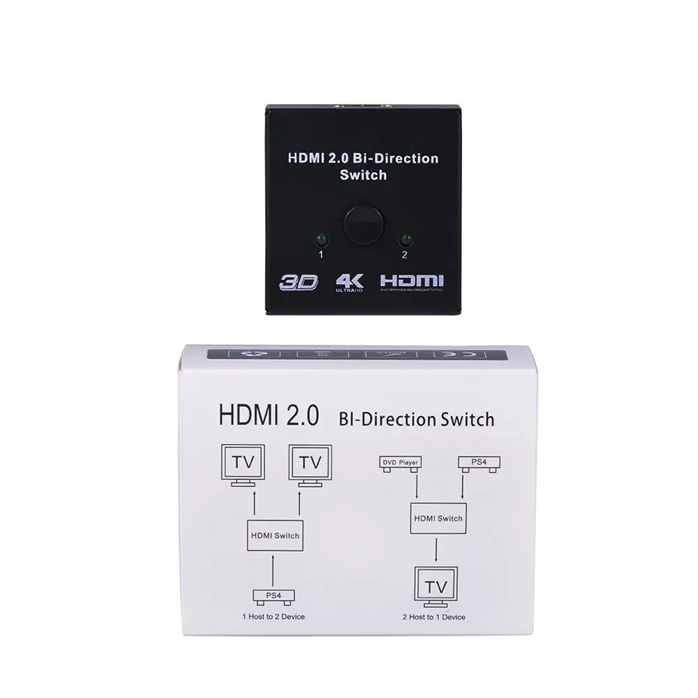HDMI коммутатор Mini 2x1 4K сплиттер двунаправленный переключатель 2 1x2 поддержка HDCP для
