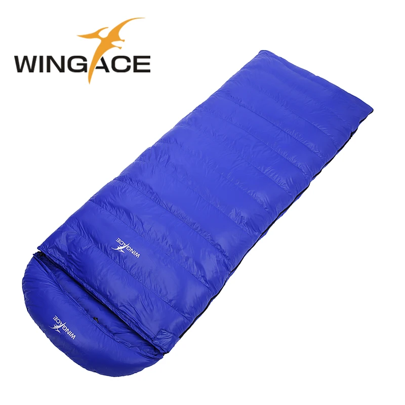 WINGACE заполнить 600 г 1000 утка вниз кемпинг спальный мешок пуховый 400T нейлон складной