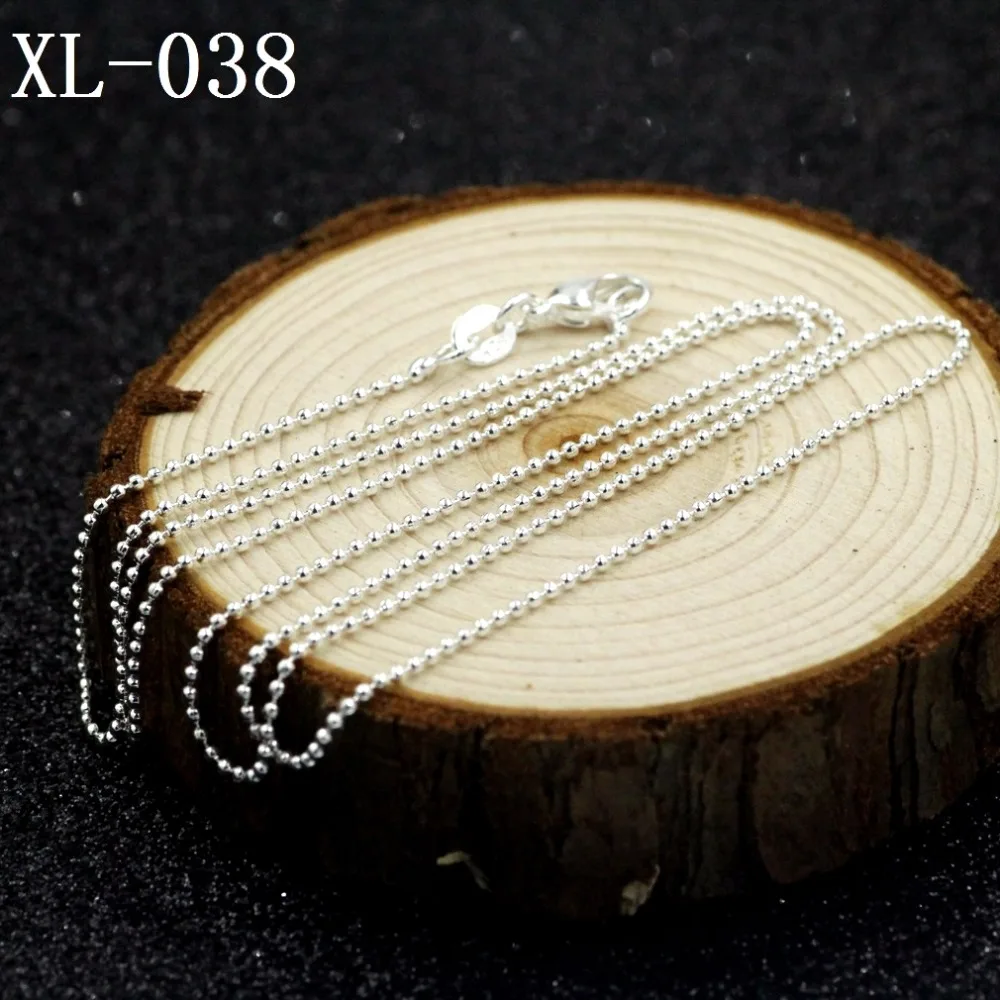 

5ps/bag wholesale Silver 1MM BALL Chain necklace 18inch-30inch,silver plated chain necklace,925 jewelry,women jewelry