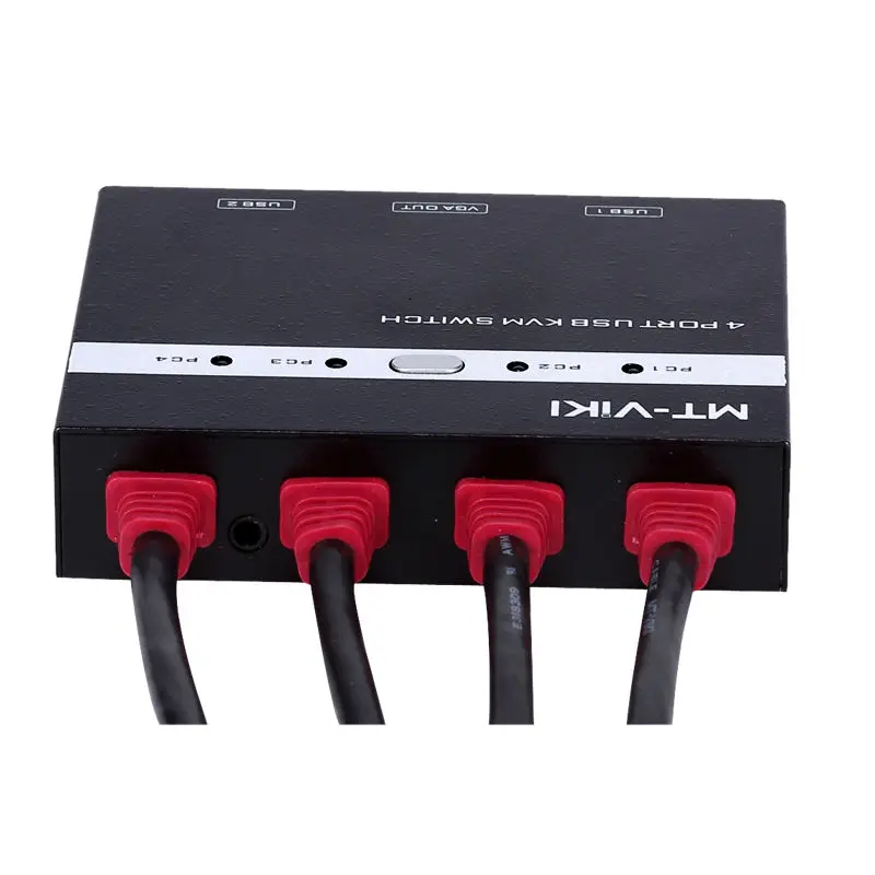 Mt-Viki 4 Порты и разъёмы коммутатор VGA USB KVM переключатель с проводной пульт