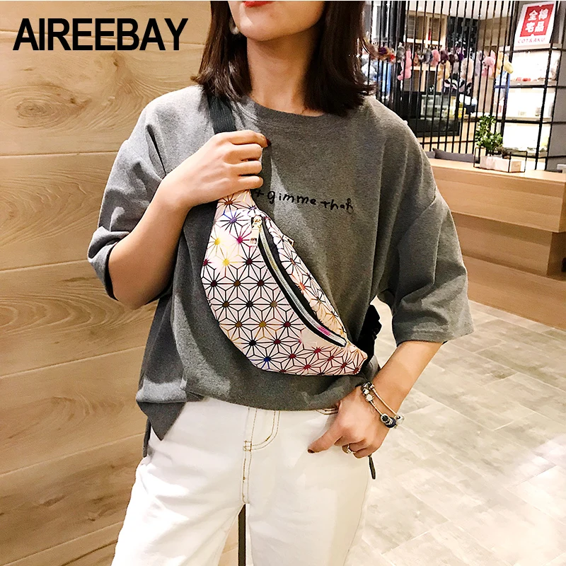 Поясная голографическая сумка AIREEBAY для женщин модный дорожный поясной кошелек