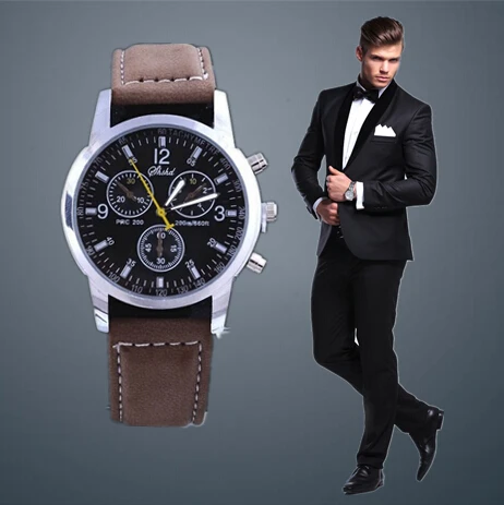 2019 спортивные часы мужские Роскошные Кварцевые наручные с замшевой кожей новый