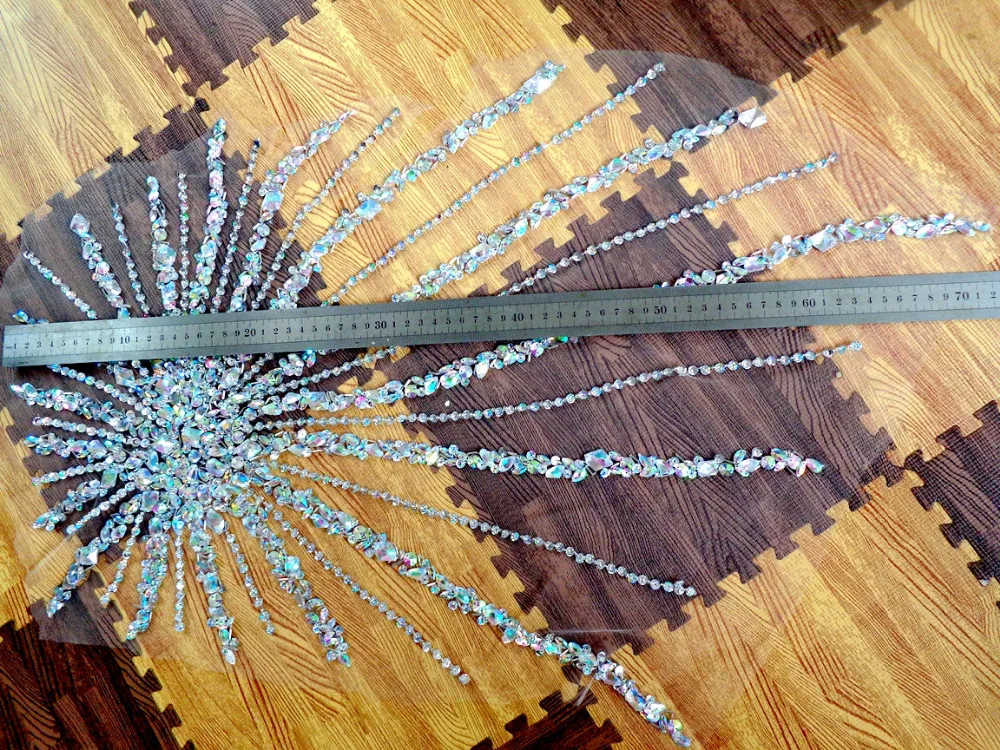 Прозрачные стразы A93 для шитья ручной работы 72 х41 см|sew on rhinestone applique|sew crystal patchessew