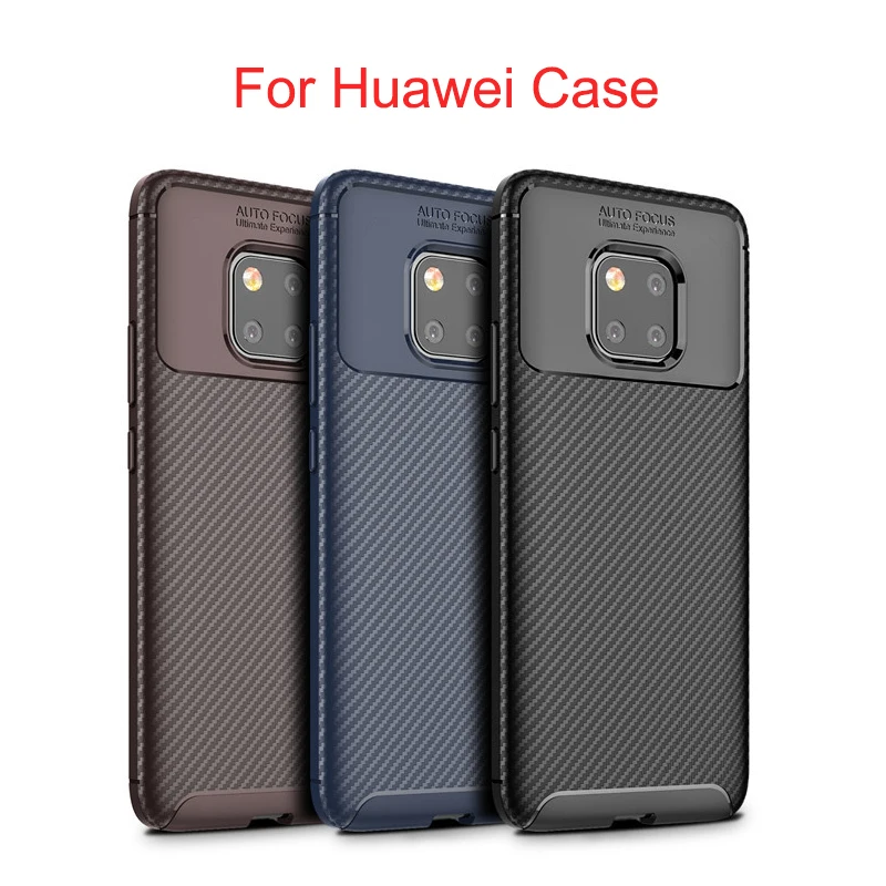 Для huawei P30 Pro Чехол ТПУ защитные чехлы силикон из углеродного волокна Мягкий Coque на