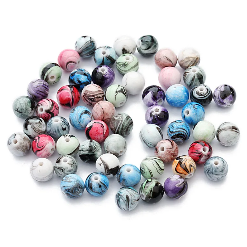 100 шт. разноцветные полимерные бусины 8/10/12 мм|charm beads|beads diyresin beads |