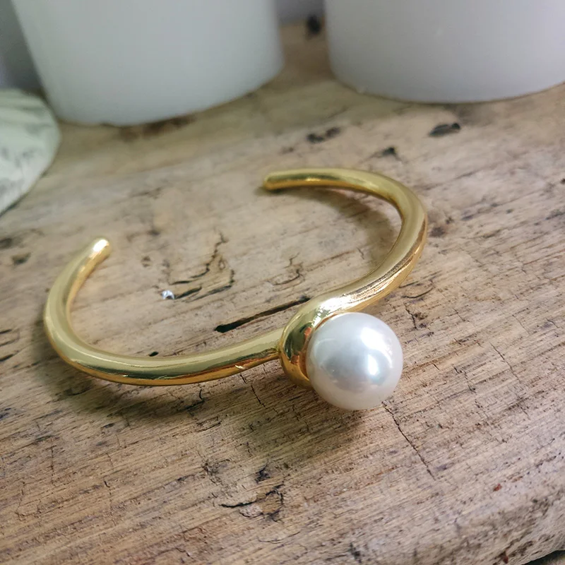 WTLTC барочные простые перламутровые браслеты для женщин металлические запястья