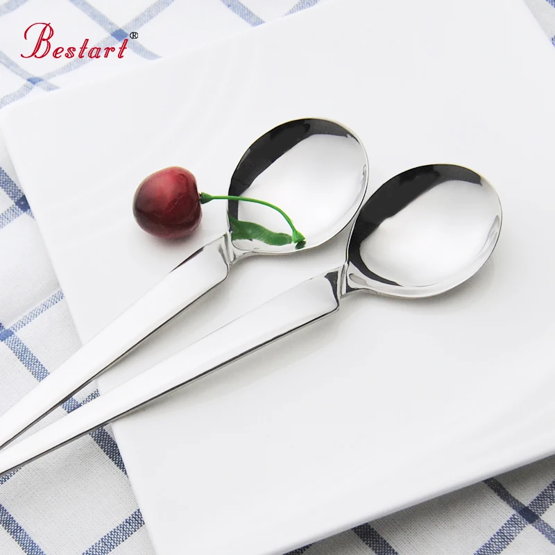 Soup Spoon Stainless Steel Cutlery Service Sets Sliver Set Torch Dinnerware Eco-friendly Flatware Ice Coffee Cocktail Tea | Дом и сад