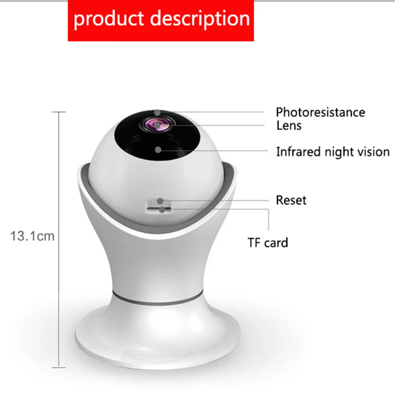 Кубок мира 1080P HD Беспроводная камера 360 глаз панорамная навигация инфракрасный