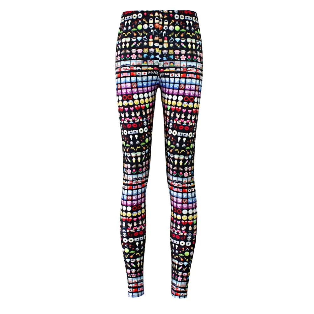 

Digital Printing Casual Pants Qq expression Pattern Women Silm Leggings 7 sizes Fitness Clothing Free Shipping