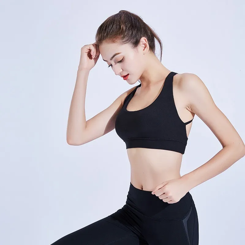 Women Sports Top Solid Push Up Bra Yoga Tank Fitness Sexy Sport Underwear Breathable Gym Running Sportswear | Спорт и развлечения