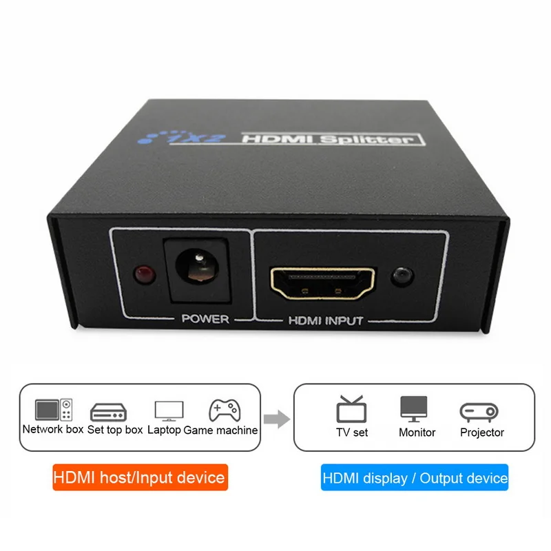 Urijk 1 шт. 4K hdmi разделитель усилитель адаптер в 2 Поддержка Полный 1080P 3D для зеркала