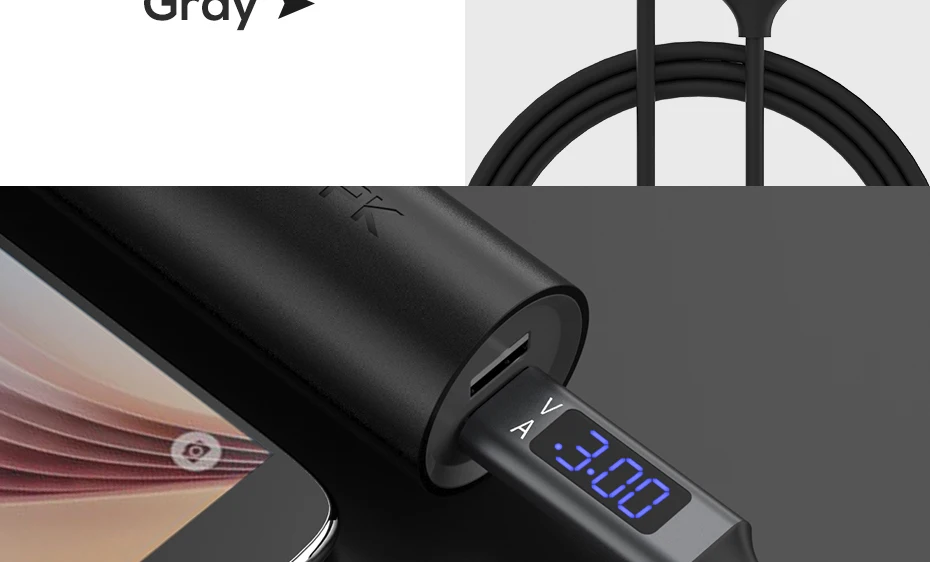 TOPK 1 м Micro USB кабель напряжение и ток дисплей синхронизации данных USB кабель для samsung Xiaomi huawei Micro USB порт
