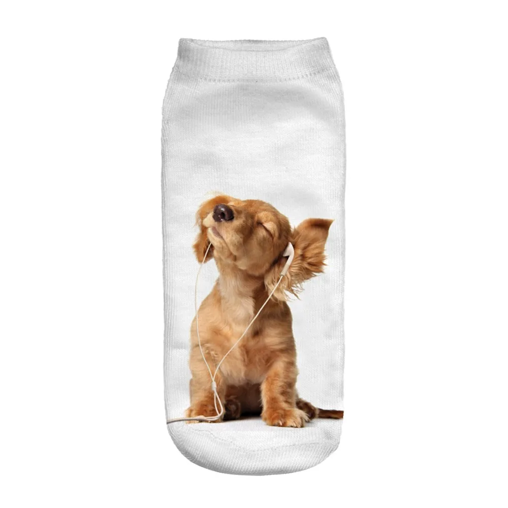 Enjoy Music Dog 3D печатные носки повседневные Харадзюку для творчества забавные с