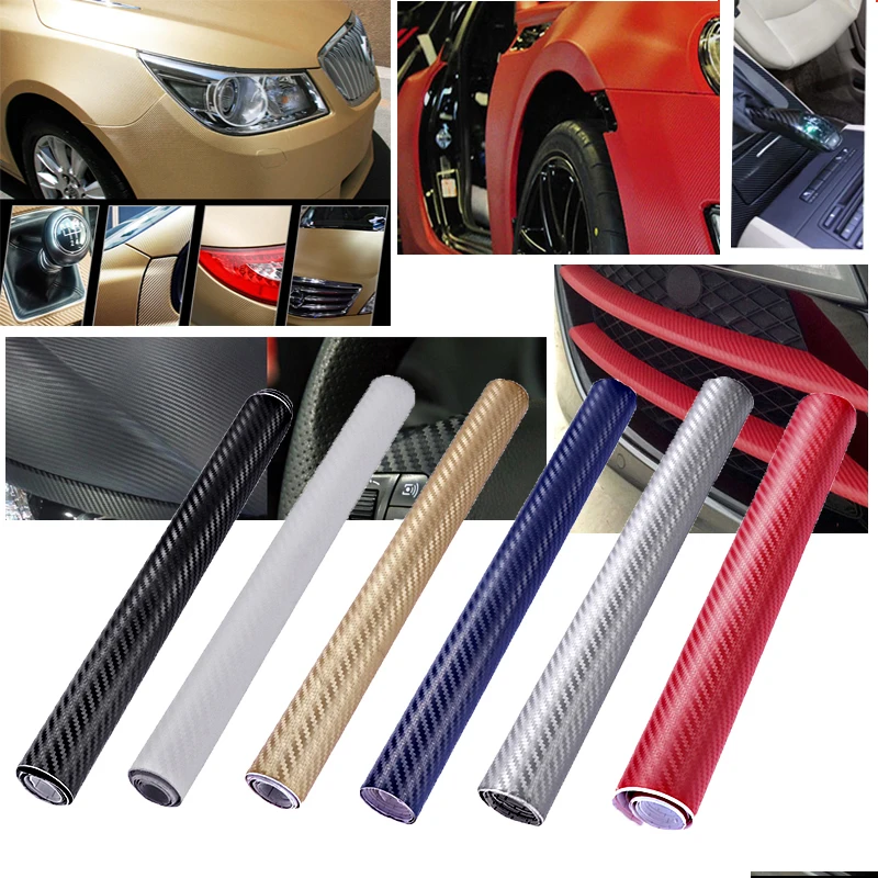 30cm*127cm 3D DIY Carbon Fiber Vinyl Car Wrap Sheet Roll Film Styling Motorcycle Stickers Decal Accessories A20 |