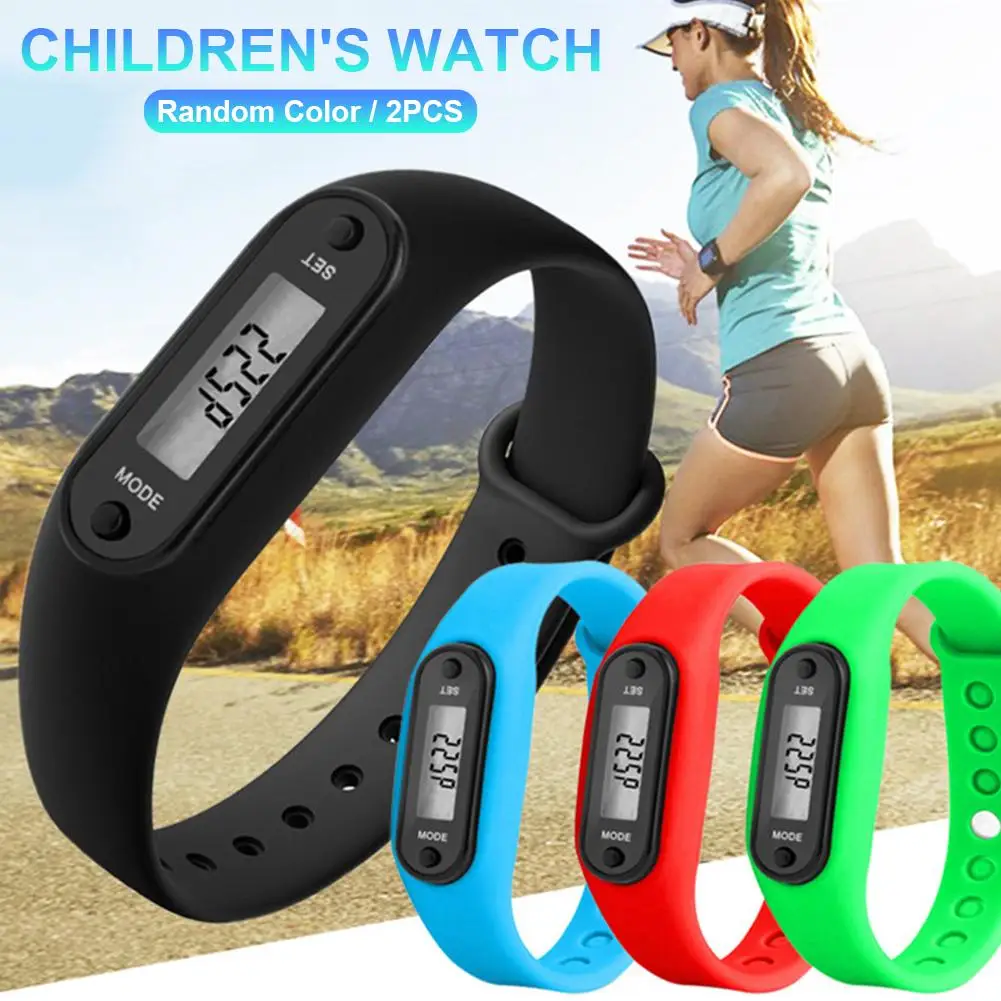 2 шт. шагомер Цифровой ЖК-измеритель дистанции ходьбы бега шаг трекер счетчик