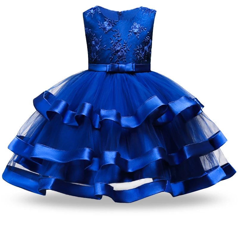 Girl Wedding Birthday Lush Ruffles Tutu dress Chinese embroidery girls Kids Party Dresses For Girls Baby clothes | Детская одежда и