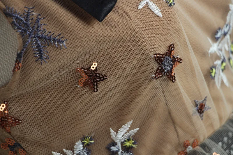 Young Gee Runway SP дизайнерское летнее платье женские элегантные кружевные платья миди с цветочной вышивкой и блестками