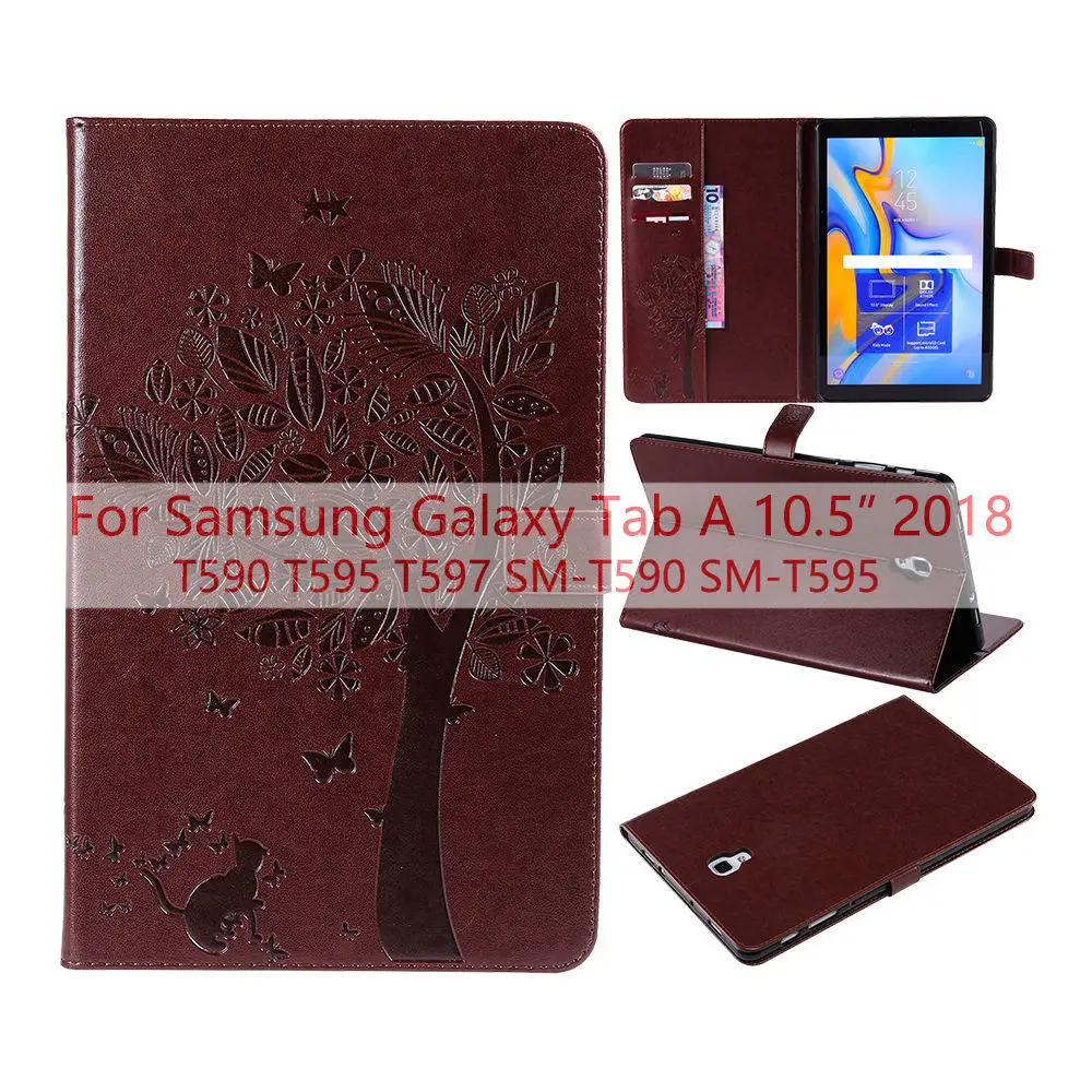 Brown Роскошный чехол для samsung Galaxy Tab A A6 10,1 T585 T580 T580N чехол для Galaxy Tab A A2 10,5 дюймов T590 T595 T597 Funda - Цвет: Brown