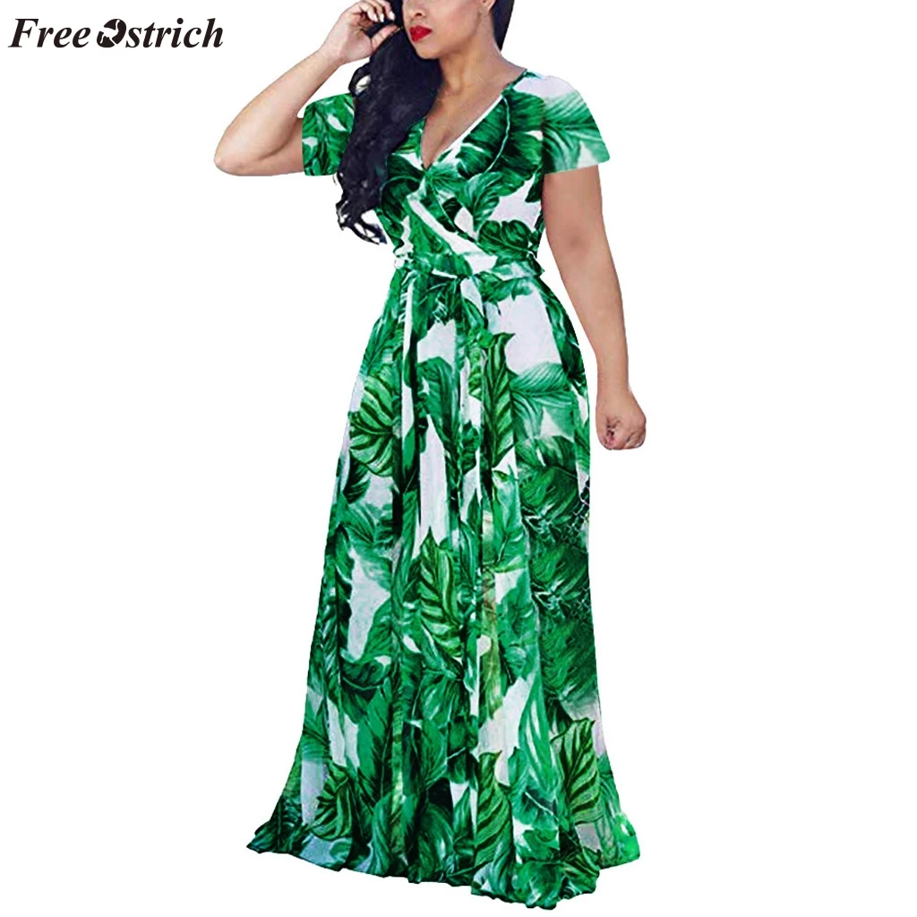 Женское платье в полоску FREE страуса модное Повседневное большого размера с