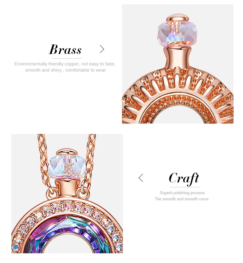 CDE украшенное кристаллами Swarovski Ожерелье Подвеска флакон духов ожерелье женское изысканное ювелирное изделие подарок на день матери