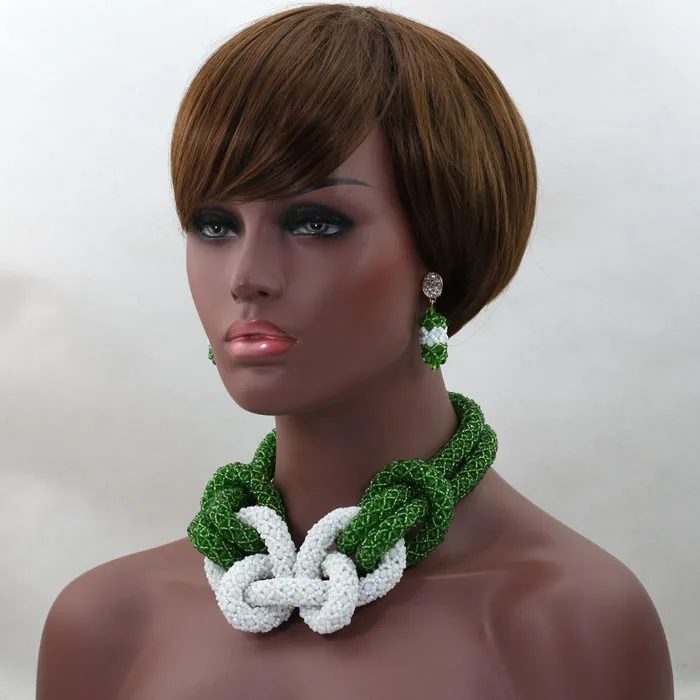 2017 модные роскошные нигерийские Африканские свадебные бусы ювелирный набор