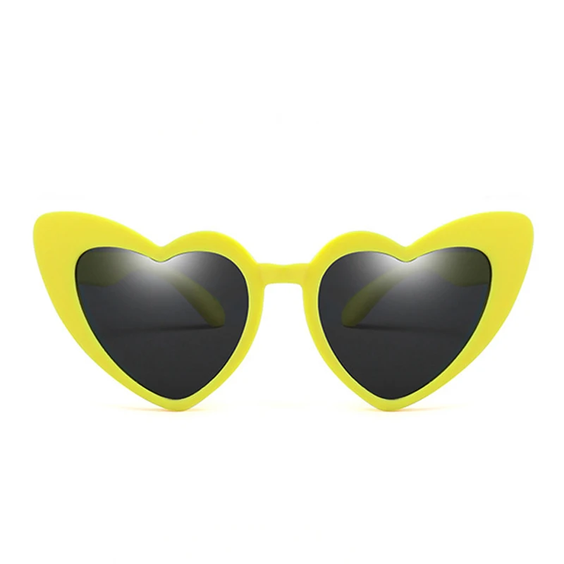 Yellow Iboode нижнее белье Girls Love сердца солнцезащитные очки детские, для малышей TR90 поляризованные солнцезащитные очки, очки для детей черный, Розовый Красный Солнцезащитные очки гибкий UV400 - Цвет линз: Yellow