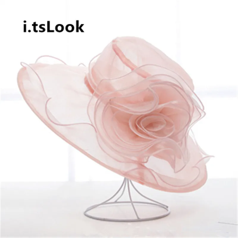 Я. tsLook Для женщин солнца Шапки Атлас летняя шляпа Твердые широкими полями УФ