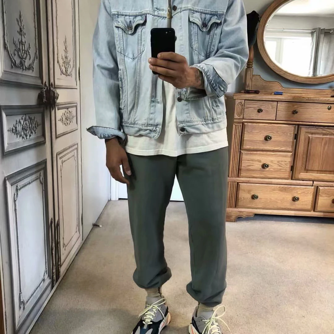 Kanye West, мешковатые штаны для бега для мужчин и женщин, уличная одежда, спортивные штаны, серые, хаки, Кардашьян, Свободные повседневные штаны для бега
