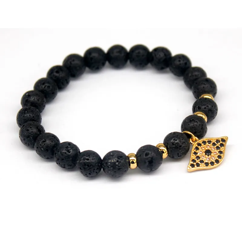 Топ 2017 Мода Лава камень Шарм Мужские браслеты Высокое качество бандаж ручной