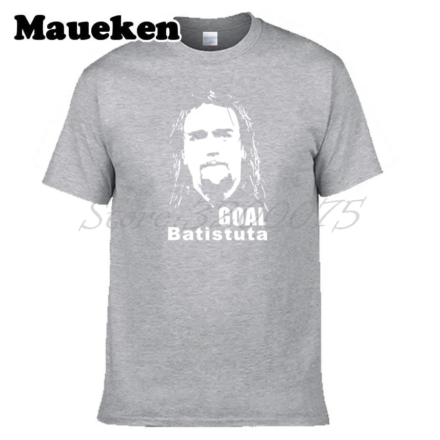 Мужская футболка Gabriel Omar Batistuta 9 GOAL Silhouette Fiorentina ROMA Argentina Legend W18070201|Мужские футболки|